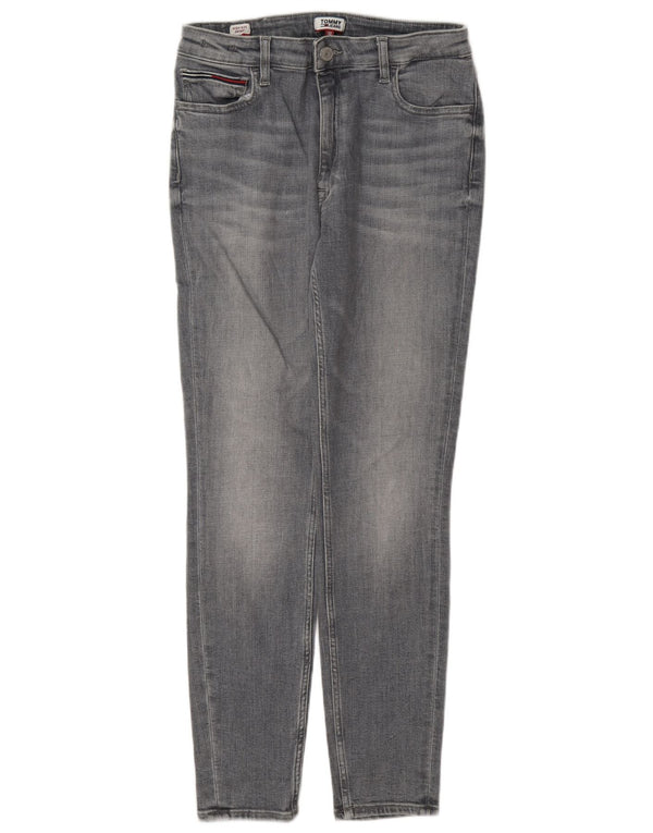 Tommy Hilfiger Vaqueros pitillo de talle alto para mujer W30 L30 Algodón gris
