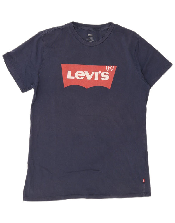 Levi's Hombre Camiseta Gráfica Top Medium Azul Marino Algodón