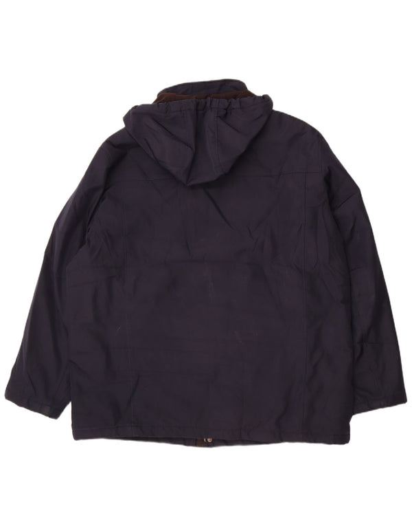 Calvin Klein Chaqueta cortavientos con capucha para hombre UK 42 XL Poliéster azul marino