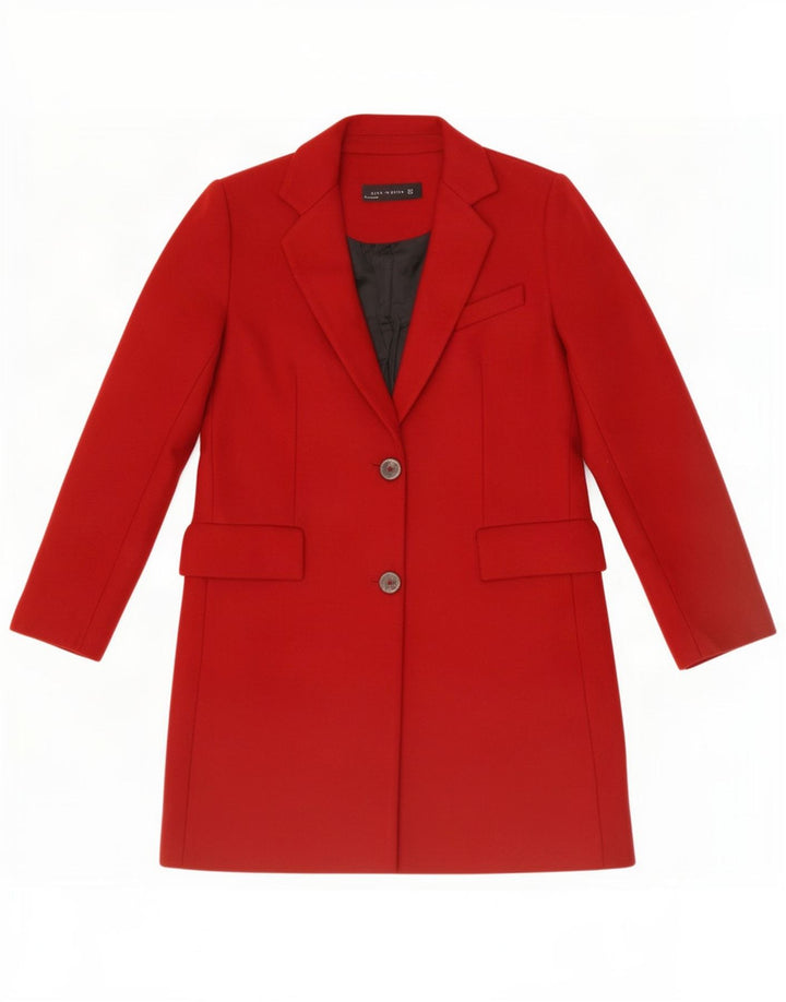 Zara Chaqueta Blazer Larga De 2 Botones para Mujer UK 44 Medium Red