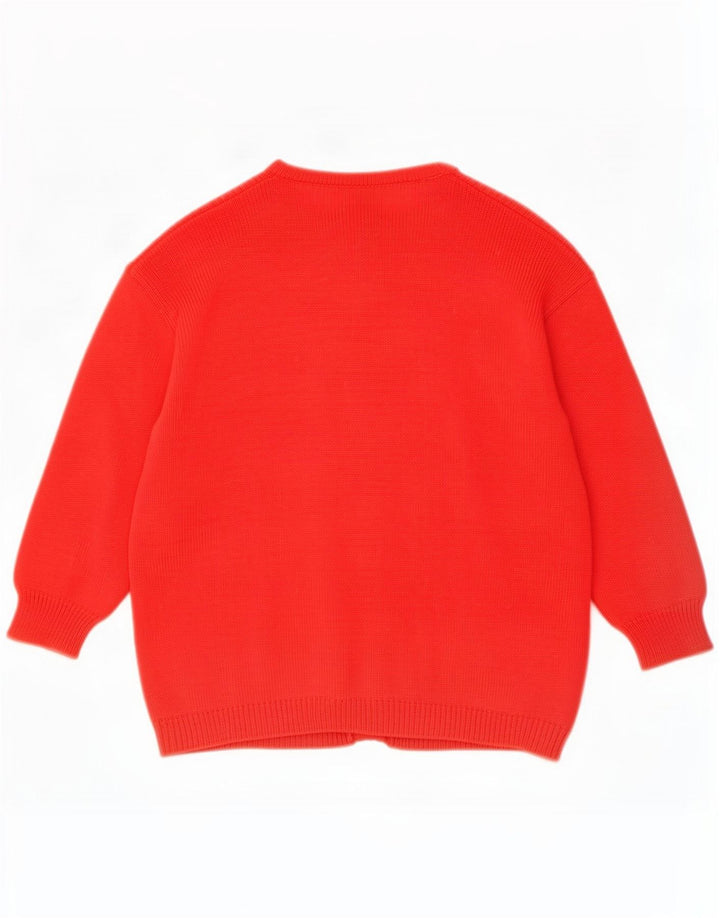 Vintage mujer Cardigan suéter Reino Unido 16 grande rojo Argyle/Diamante