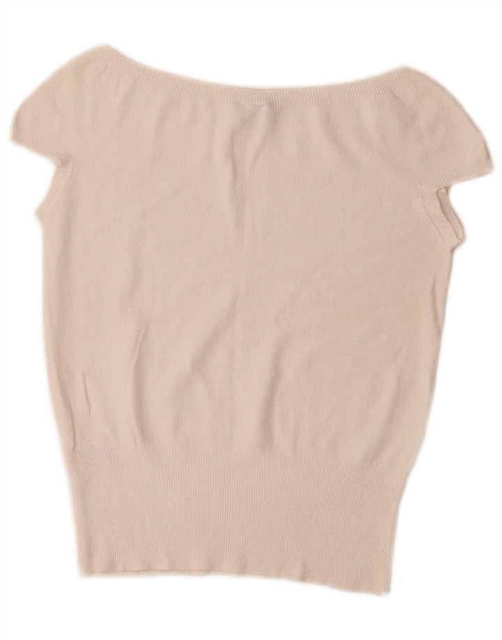 Oasis Blusa Corta para Mujer Top UK 10 Small White Viscosa