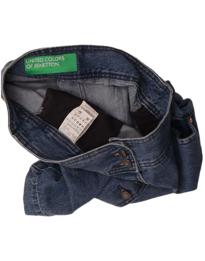 Benetton Minifalda Vaquera Mujer UK 42 Mediana W30 Algodón Azul