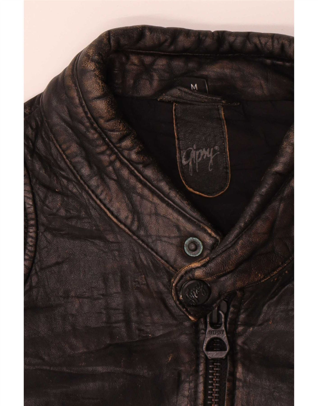 Gypsy Chaqueta de cuero para hombre UK 38 Medium Black