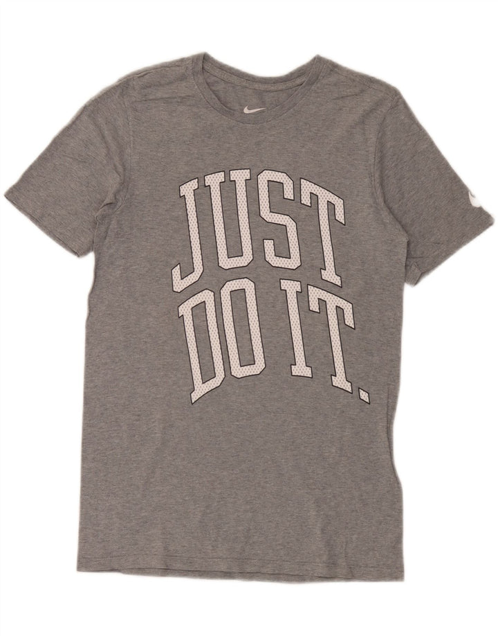 Nike Camiseta con gráfico de corte atlético para hombre Top pequeño gris moteado