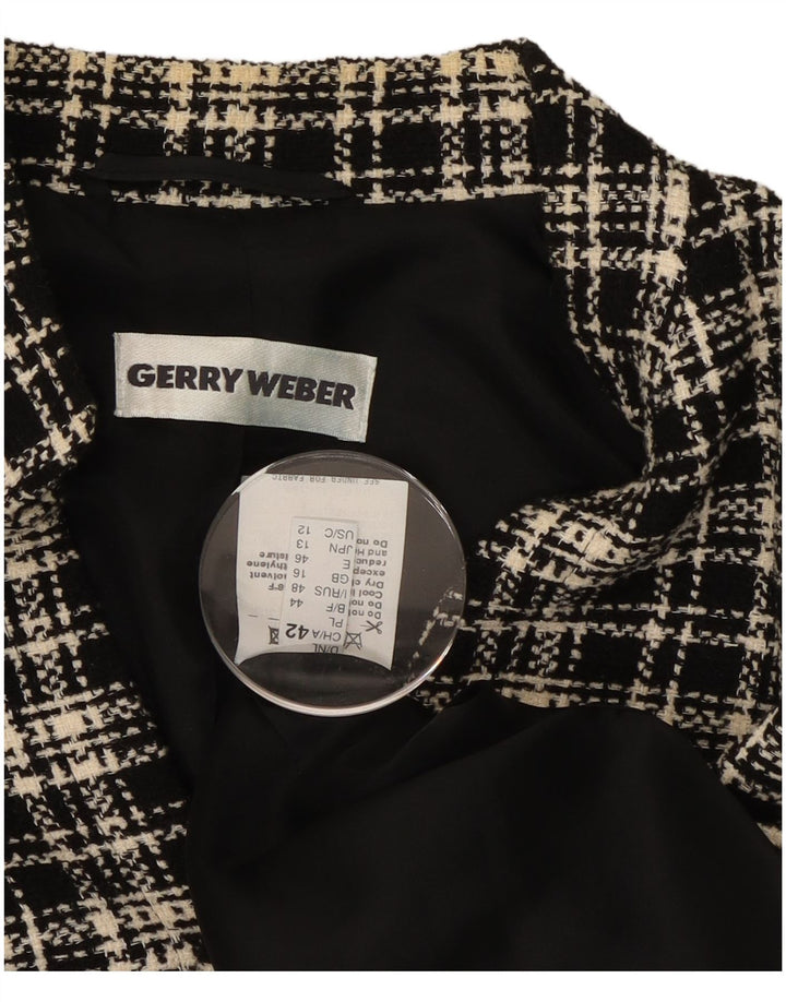 Gerry Weber Chaqueta Blazer para Mujer UK 46 Grande Poliéster a Cuadros Negro