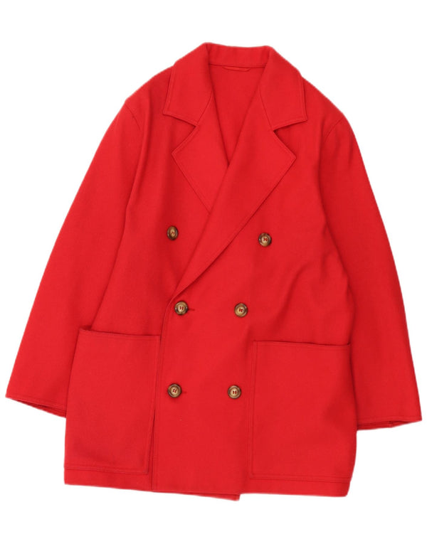 Marella Abrigo extragrande con doble botonadura para mujer UK 8 Small Lana roja