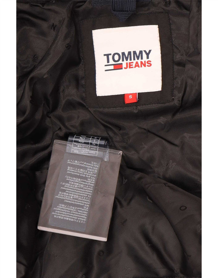 Tommy Hilfiger Abrigo acolchado con capucha para mujer UK 10 Small Poliéster negro