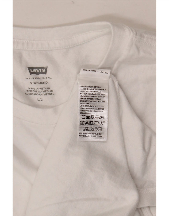 Levi's Camiseta estándar para hombre Top grande de algodón blanco