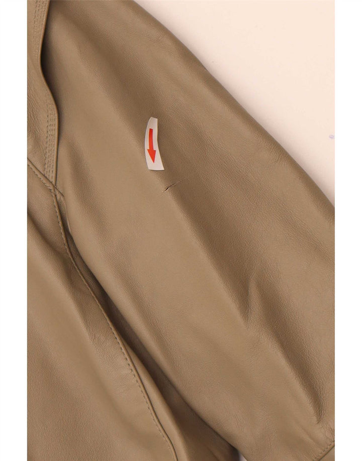 Chaqueta de cuero vintage para mujer IT 44 Cuero gris medio