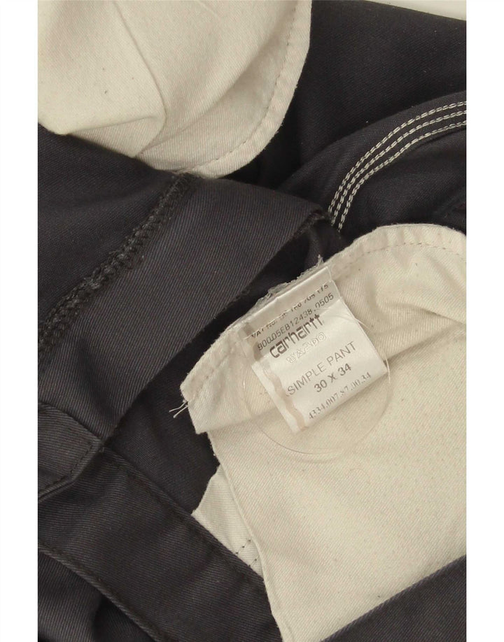 Carhartt Pantalón chino recto para hombre W30 L34 Poliéster gris