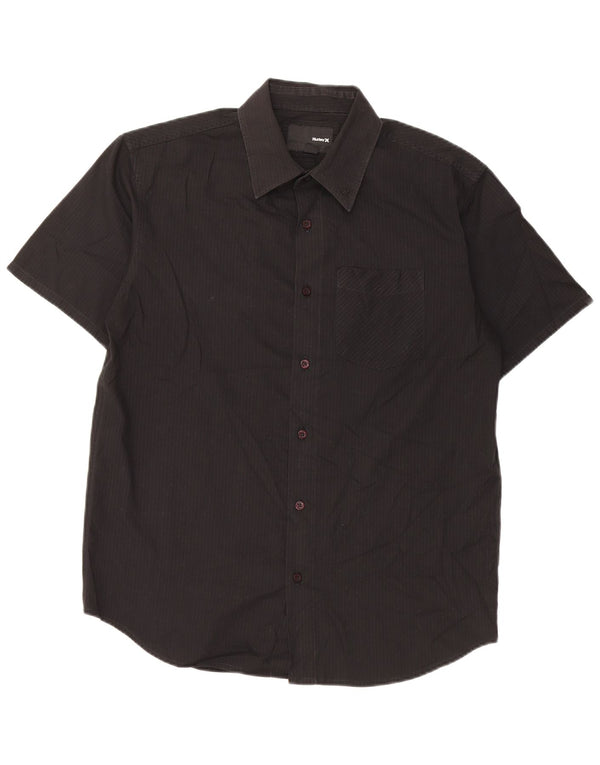 Hurley Camisa De Manga Corta Para Hombre Pequeña De Algodón A Rayas Negras