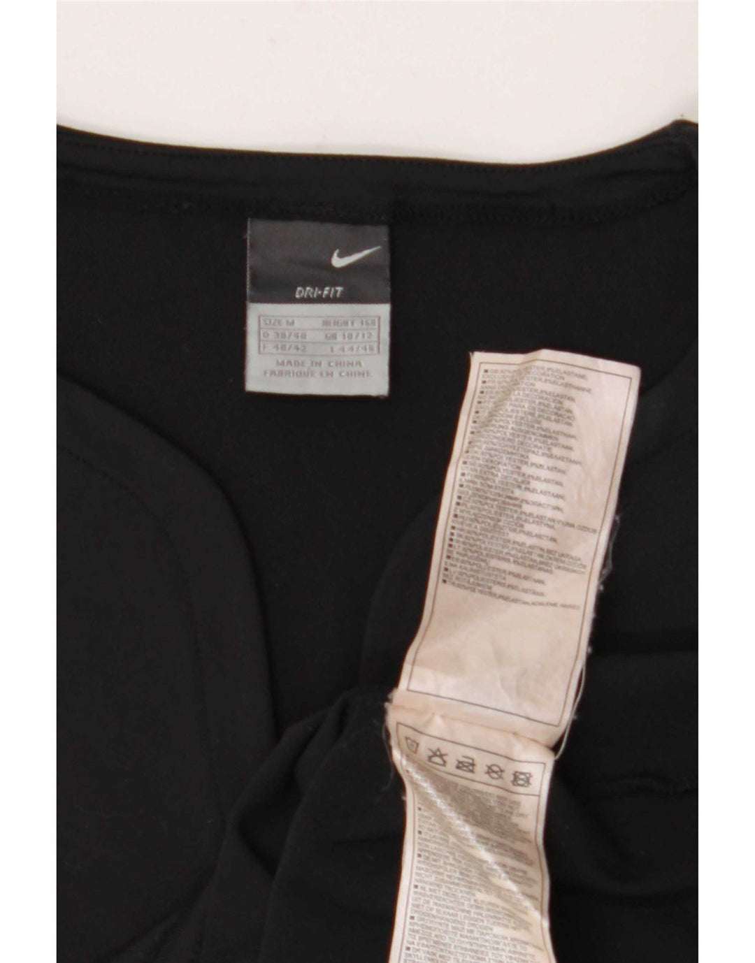 Nike Dri Fit Crop Vest Top para mujer UK 10/12 Mediano Negro Rayas Poliéster