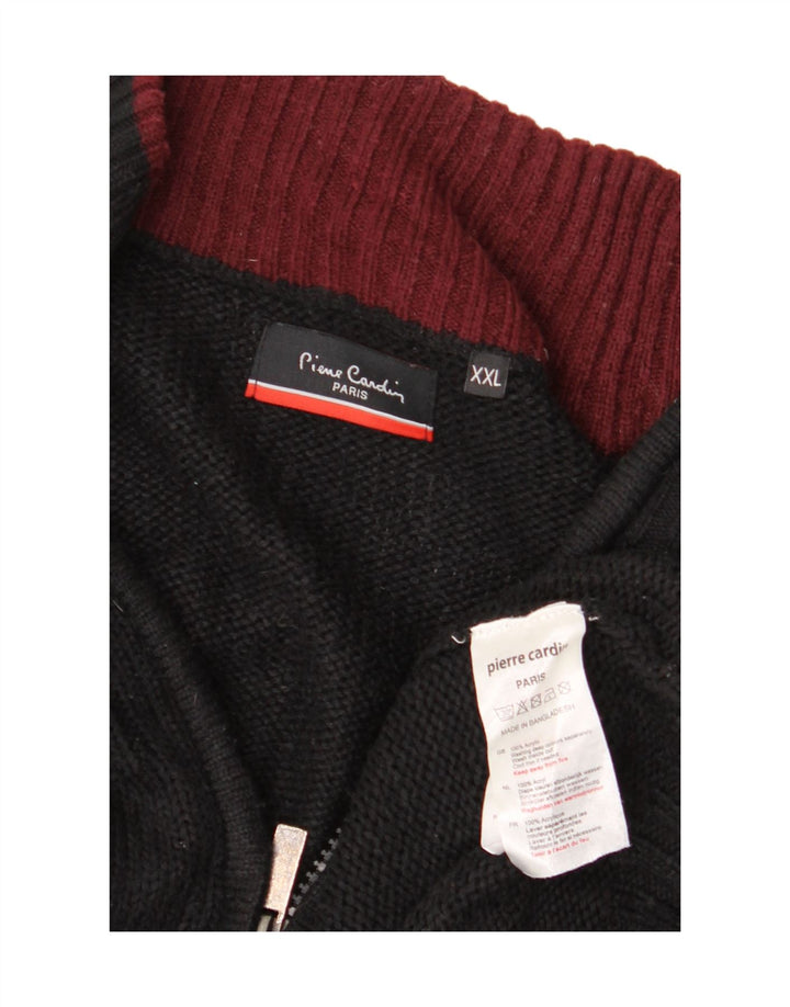 PIERRE CARDIN Jersey con cuello y cremallera para mujer UK 20 2XL Acrílico negro