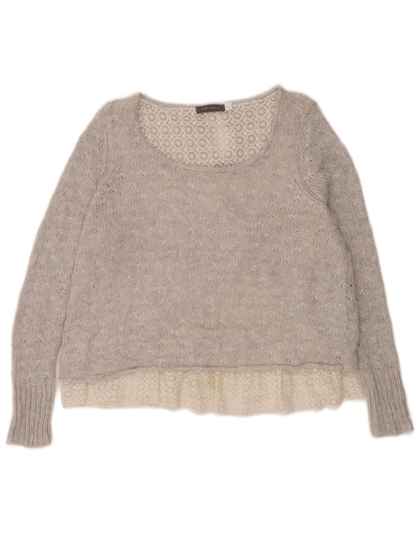 MINT VELVET Suéter tipo jersey con cuello barco para mujer Reino Unido 40 Acrílico gris grande