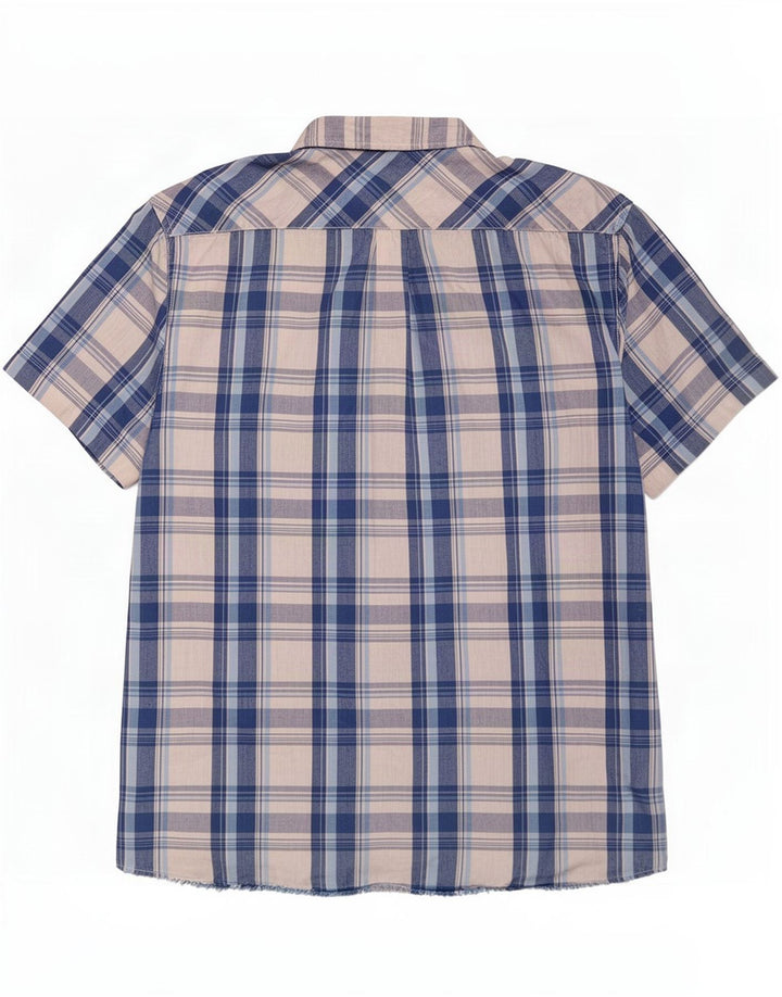 Levi's Hombre Camisa De Manga Corta De Algodón A Cuadros Azul Grande