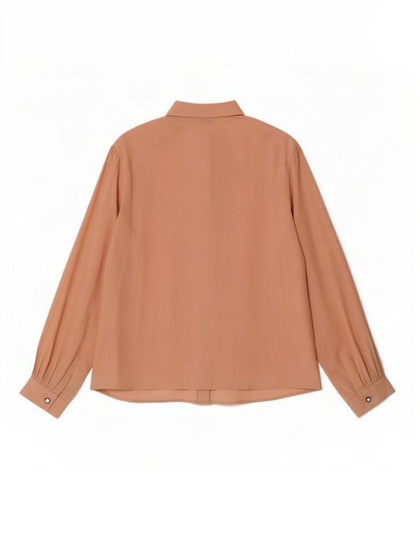 Blusa vintage de manga larga para mujer IT 52 2XL Acetato rosa