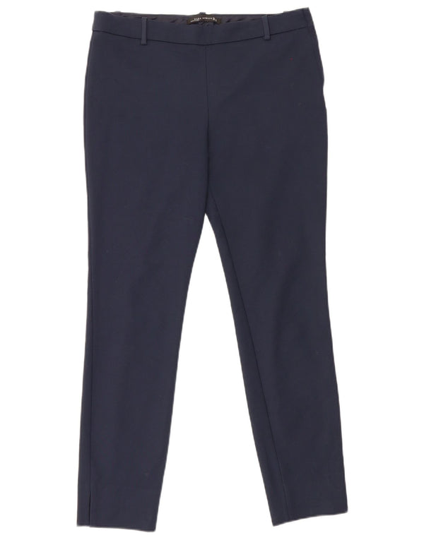 Zara Mujer Pantalón Chino Pitillo Grande W30 L27 Algodón Azul Marino