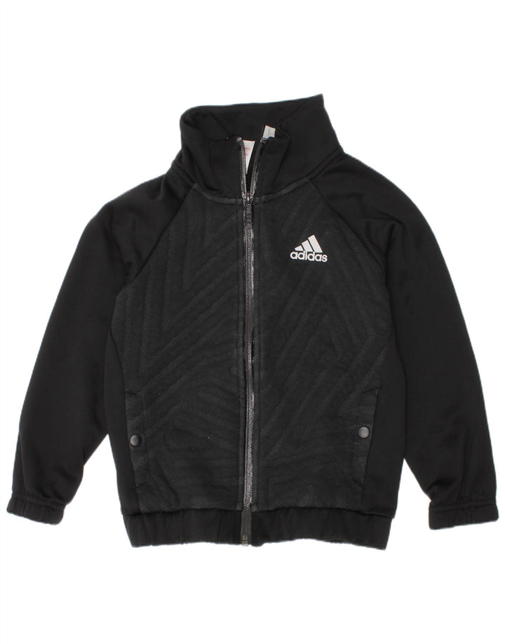 Adidas - Chaqueta de chándal gráfica para niños, 5-6 años, color negro geométrico