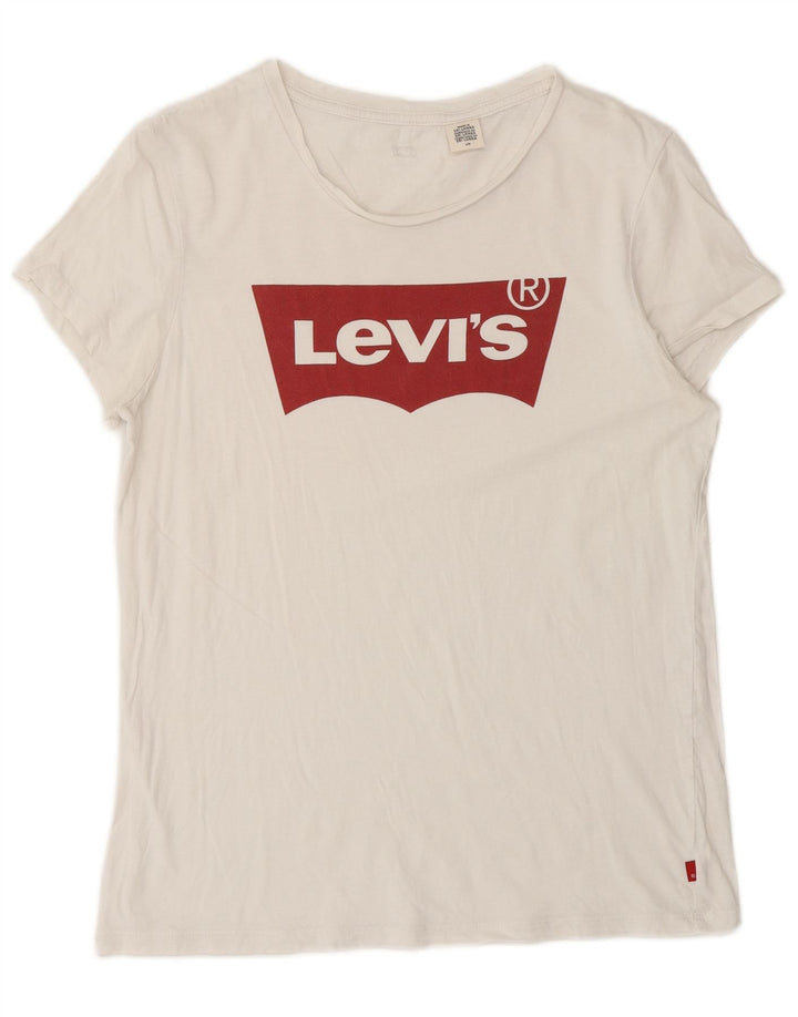 LEVI'S Camiseta gráfica para mujer Top UK 44 Large White
