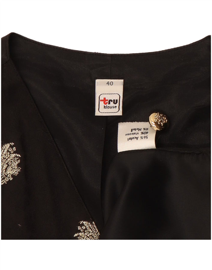 Chaleco para mujer TRU EU 40 Acetato floral negro mediano