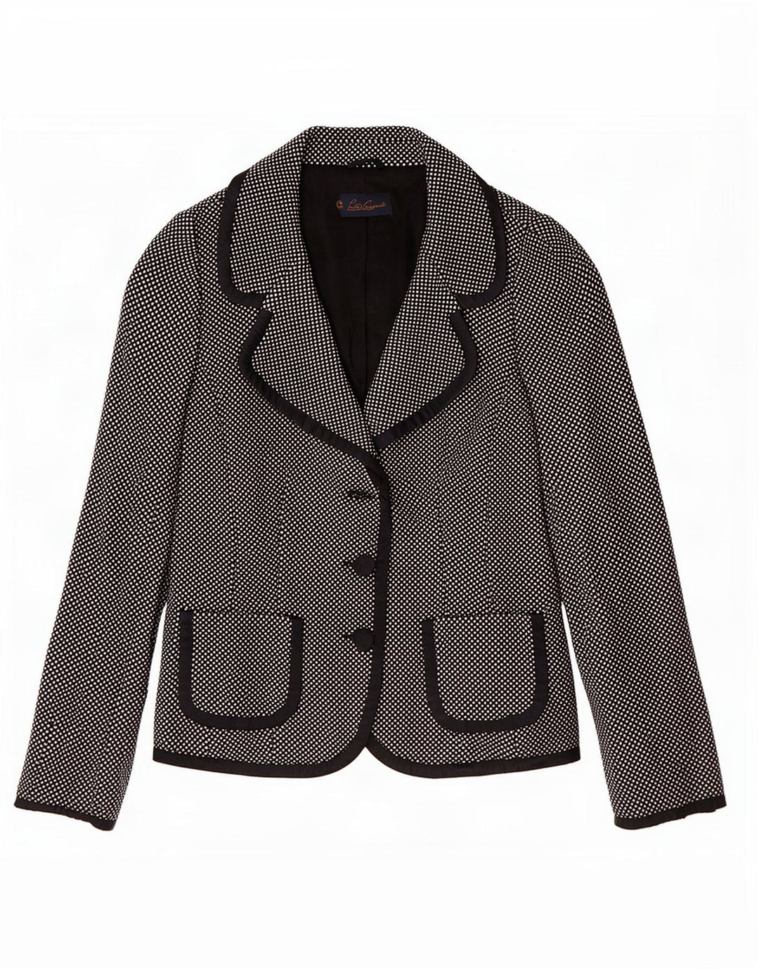 Luisa Spagnoli Chaqueta tipo blazer de 3 botones para mujer UK 10 Small Lana moteada negra