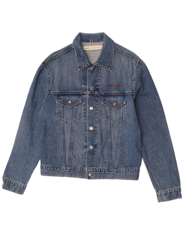 Vintage hombres chaqueta de mezclilla Reino Unido 40 algodón azul grande