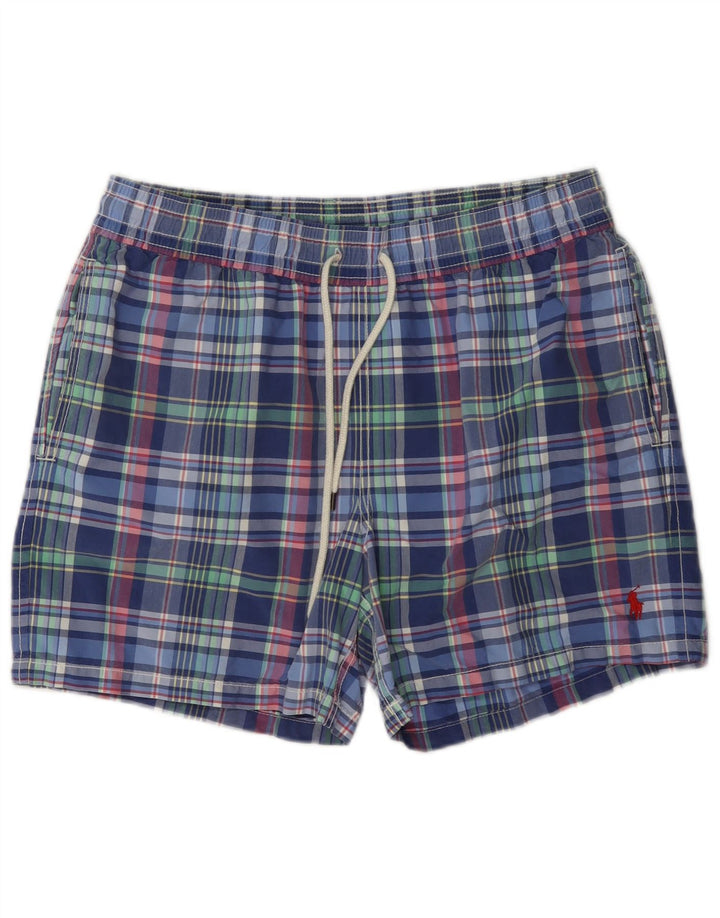 Polo Ralph Lauren Bañador para hombre de algodón a cuadros azul medio