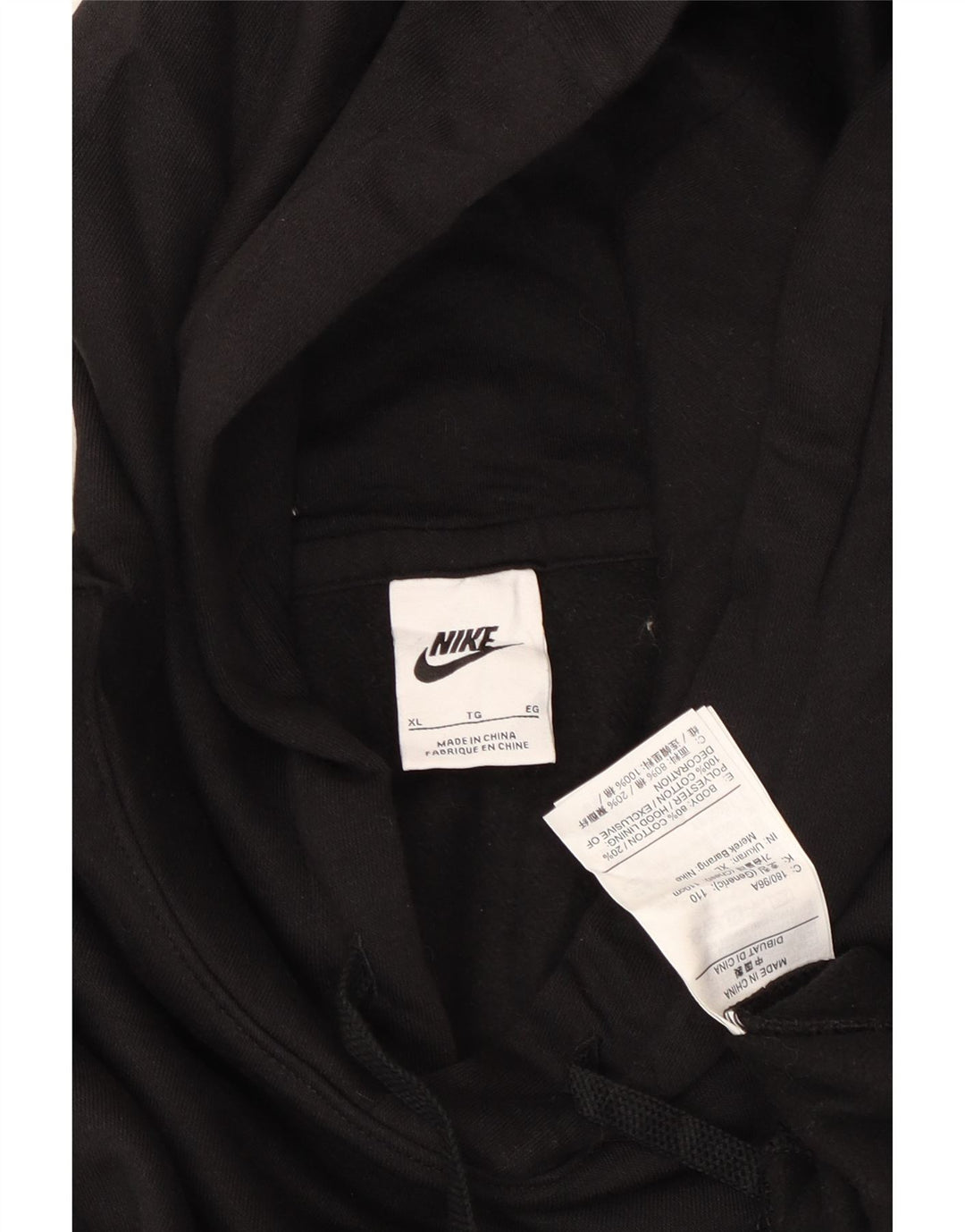 NIKE Sudadera con capucha para hombre XL Algodón negro