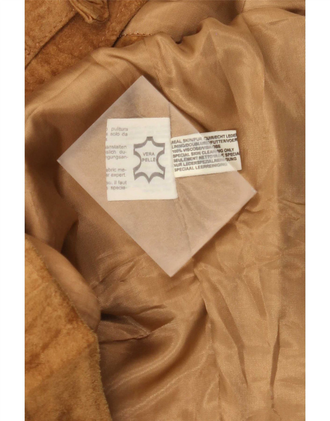 Chaqueta de ante vintage para hombre IT 50 cuero beige grande