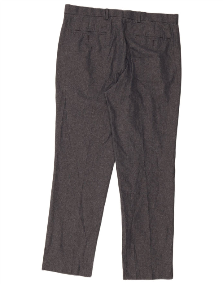 Marks & Spencer Pantalón chino recto para hombre W36 L30 Poliéster gris