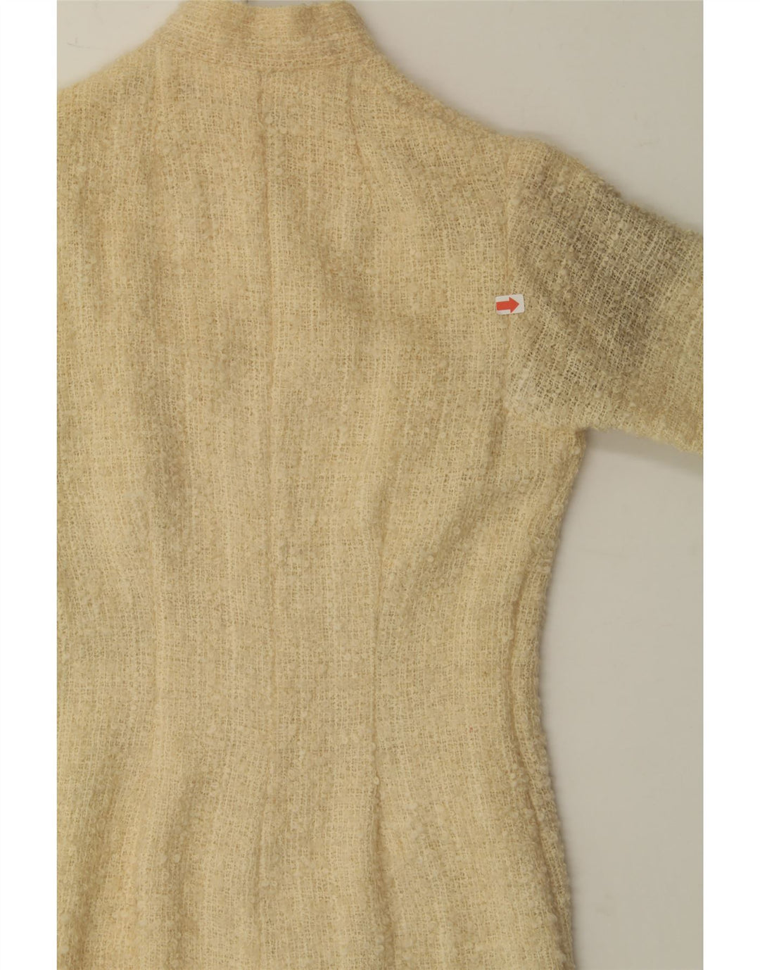 VINTAGE Womens Long Sleeve Maxi Dress UK 12 Medium Beige Vintage Vintage and Second-Hand Vintage from Messina Hembry 