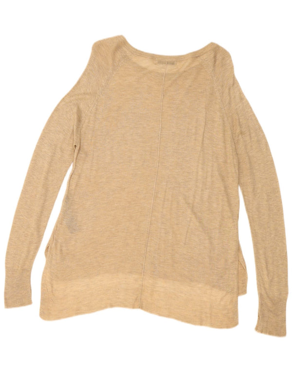 Zara - Jersey con cuello barco para mujer, talla pequeña, viscosa moteada en color beige