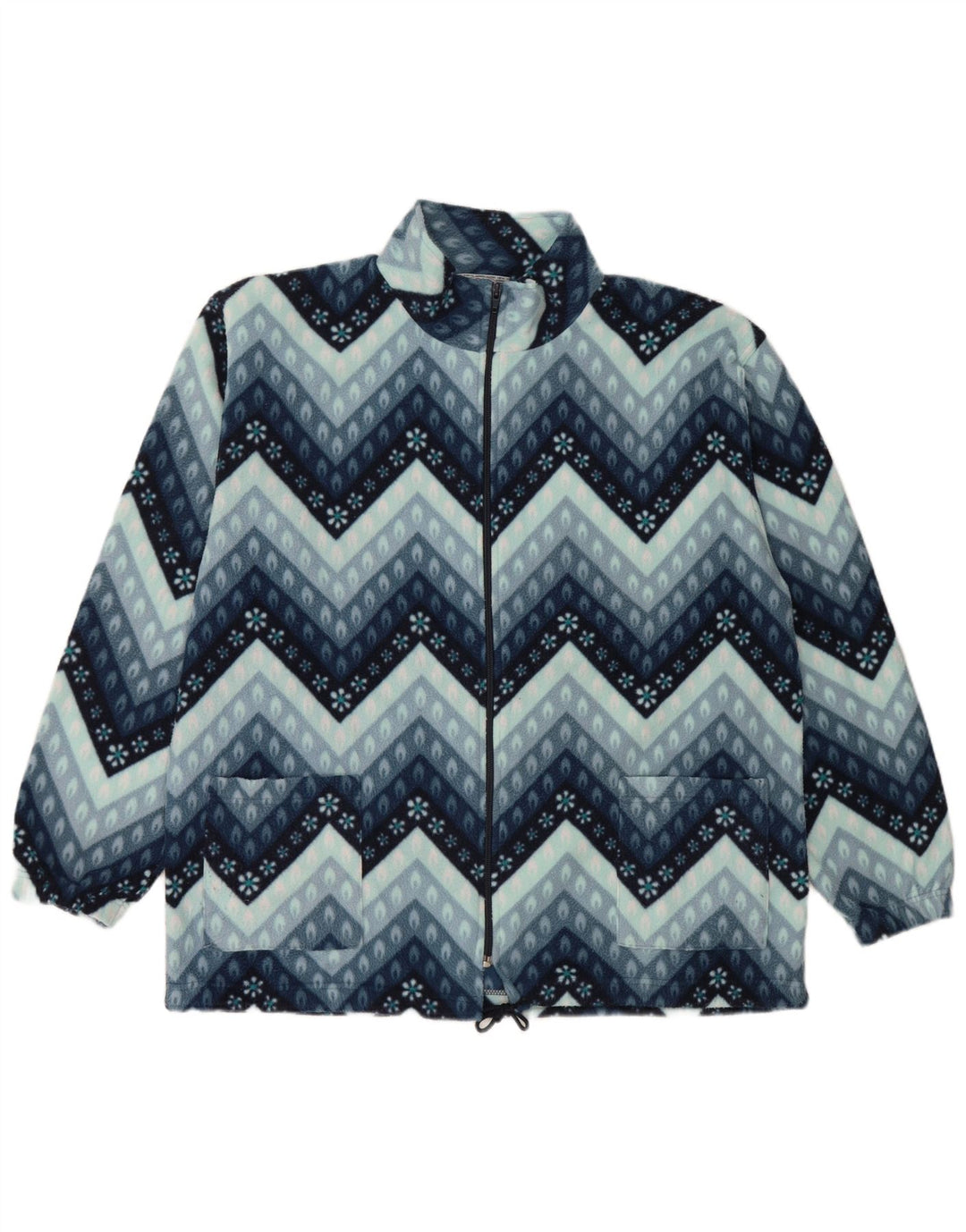 Vintage hombres chaqueta de lana Reino Unido 40 grande azul geométrico