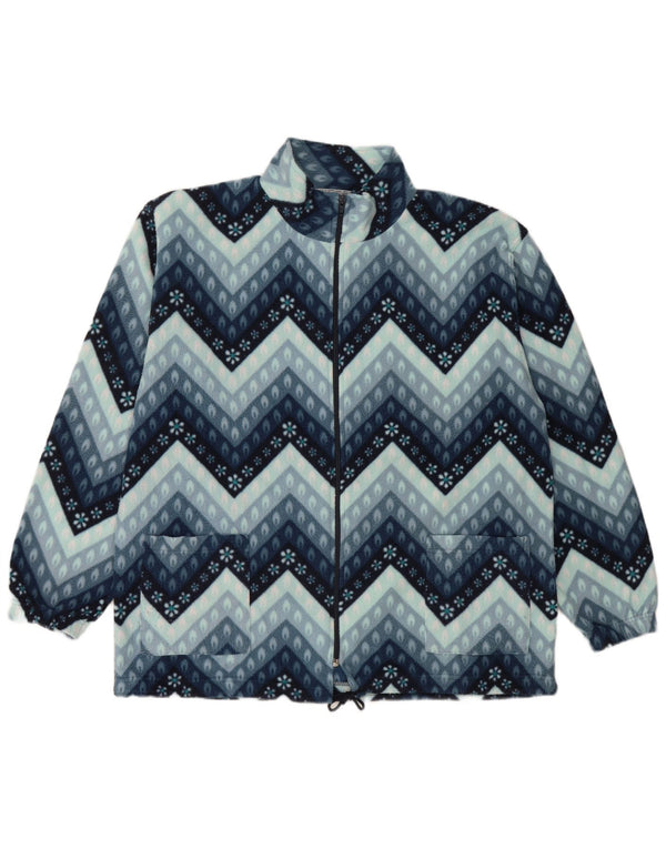 Vintage hombres chaqueta de lana Reino Unido 40 grande azul geométrico