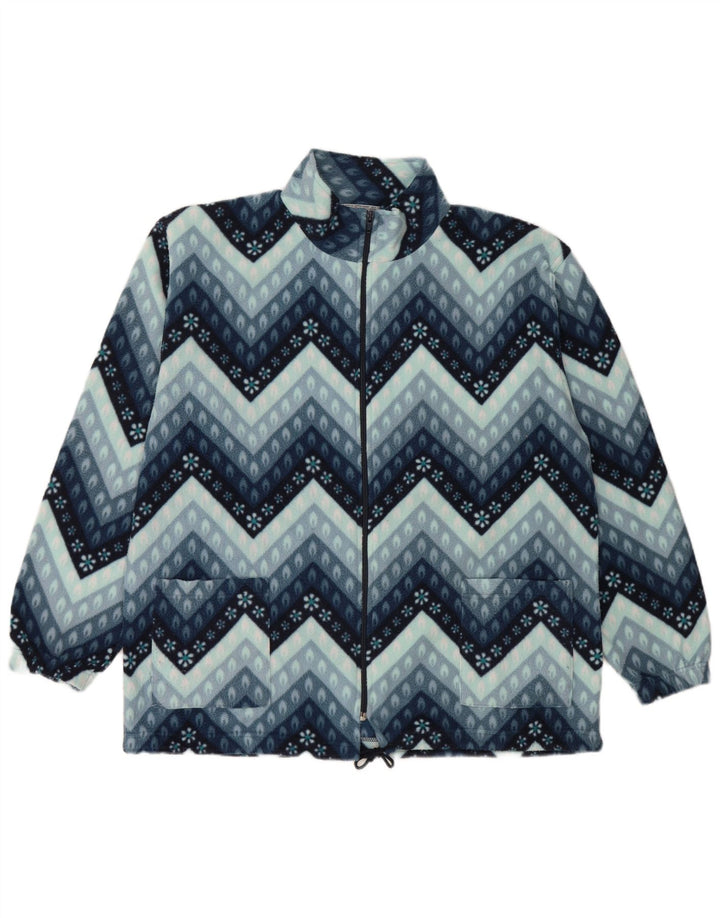 Vintage hombres chaqueta de lana Reino Unido 40 grande azul geométrico