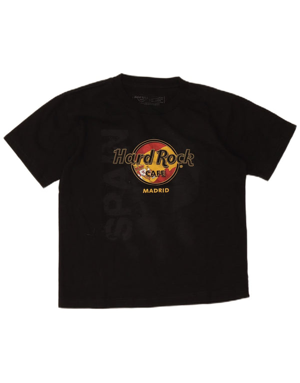 Hard Rock Cafe Boys Madrid Graphic Camiseta Top 11-12 años Pequeño Negro