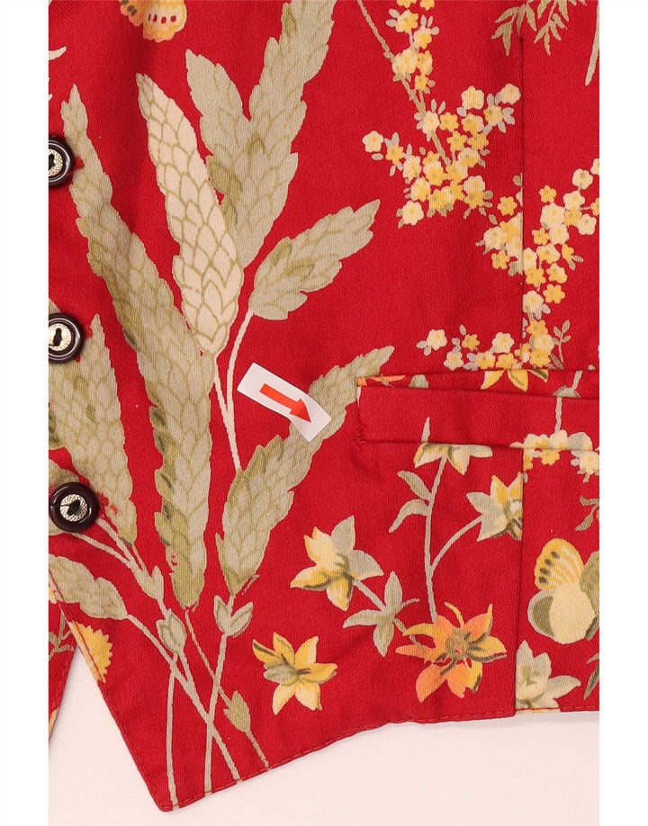 Vintage hombres regular chaleco pequeño rojo floral