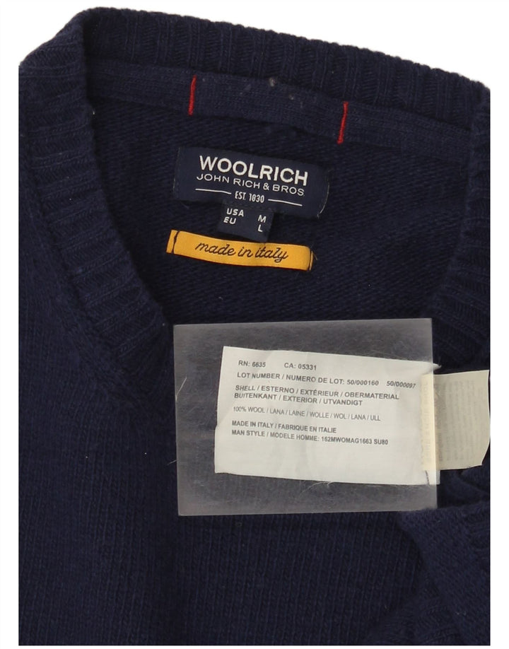 Woolrich Jersey De Cuello Redondo Con Gráfico Para Hombre Suéter De Lana Azul Marino Mediano EE. UU.