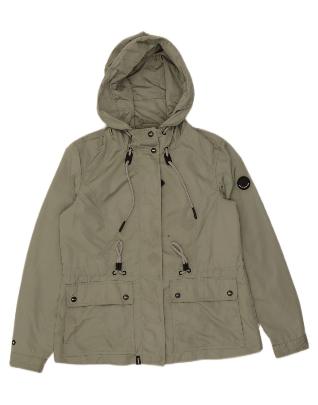 KHUJO Chaqueta utilitaria con capucha para mujer UK 44 Poliéster verde medio