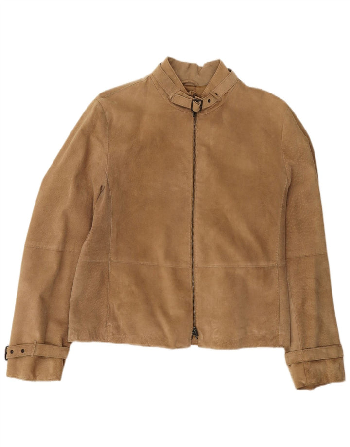 Penny Black Chaqueta de ante para mujer Reino Unido 12 Cuero beige medio
