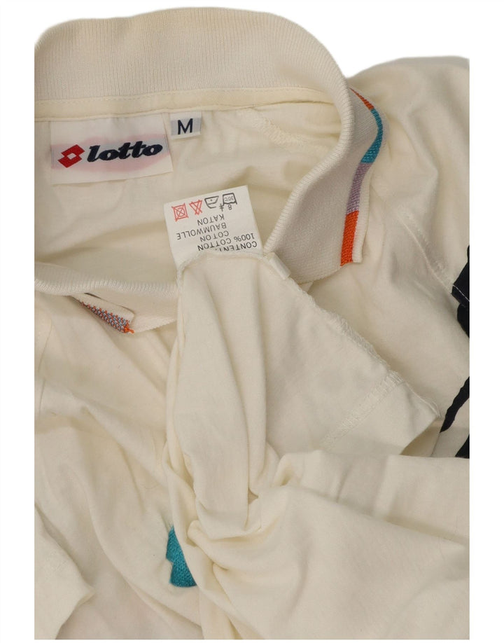 Lotto Polo Gráfico Para Hombre Algodón Blanco Mediano