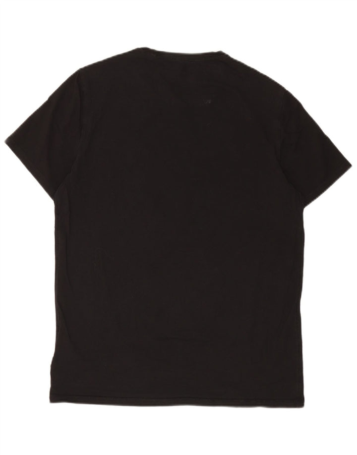 GUESS Mens Slim Fit Graphic T-Shirt Top Medium Black Cotton