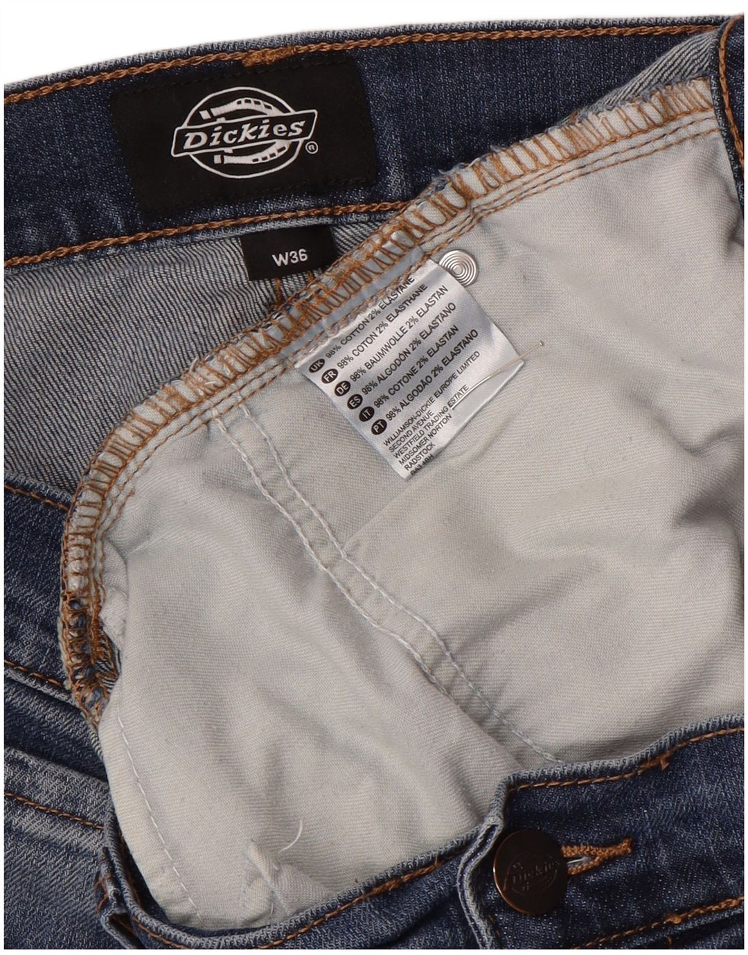 Dickies Pantalones cortos de mezclilla para hombre W36 Algodón azul grande