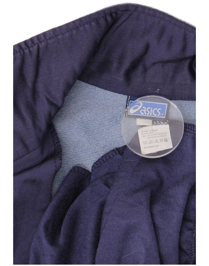 ASICS Chaqueta de chándal con gráfico para hombre, talla grande, color azul marino