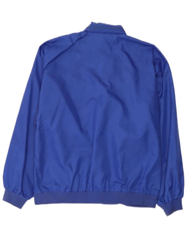 Vintage hombres con capucha chaqueta bomber Reino Unido 38 nailon azul medio