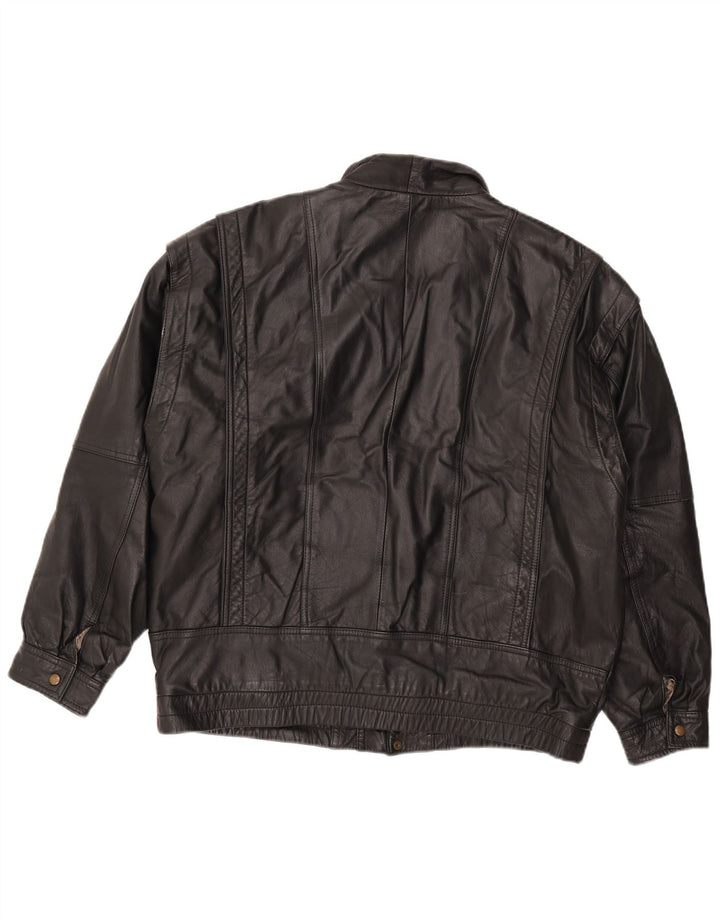Paviano Chaqueta de cuero para hombre UK 42 XL Cuero negro