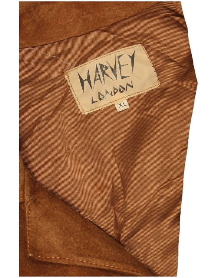 VINTAGE Chaqueta Blazer de ante de 3 botones para hombre Reino Unido 42 XL Marrón