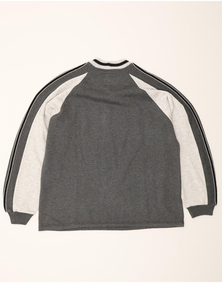 Vintage hombres sudadera jumper grande gris colorblock acrílico