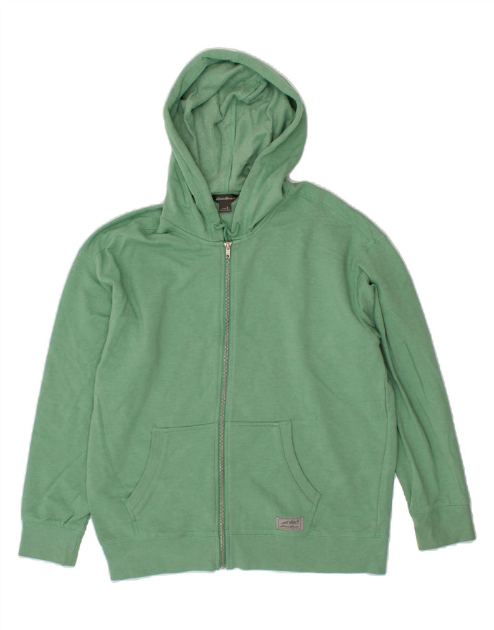 EDDIE BAUER Mens Zip Hoodie Sweater Small Green Cotton Vintage Eddie Bauer and Second-Hand Eddie Bauer from Messina Hembry 